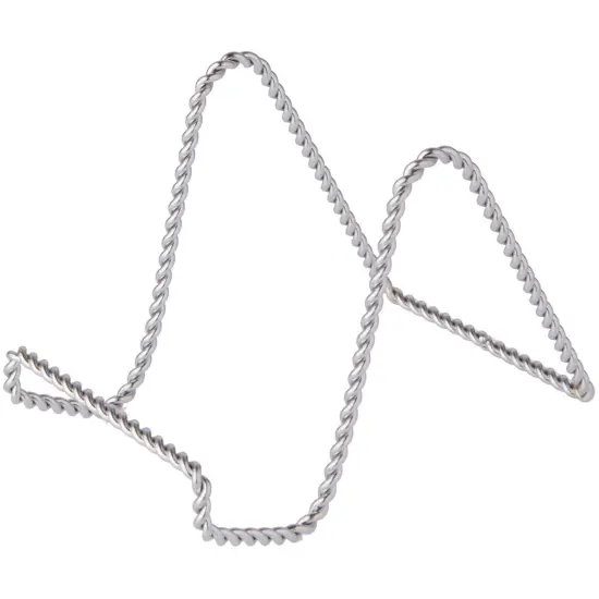 Bard's Twisted Silver-toned Wire Easel Stand, 4" H x 3.5" W x 5.5" D {1}