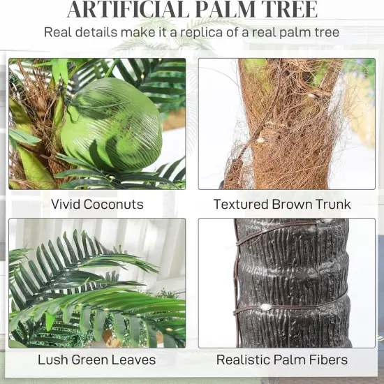 Realistic Green Artificial Palm Tree Plant Decor {3}