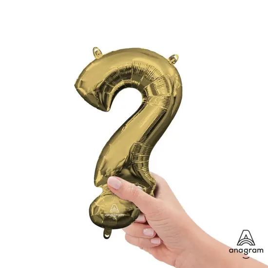 Anagram&reg; 16 Inch Symbol Question Mark White Gold Air Fill Only {1}