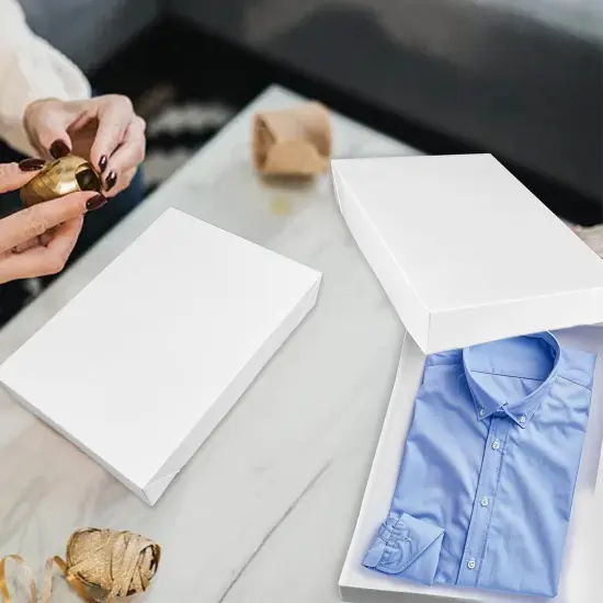 8 PCS White Gift Boxes with Lids Sizes 11'' x 7.48'' for Birthdays Graduations Christmas Weddings Baby Showers {4}