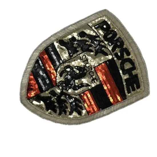 Porsche Sequin Patch 10" Embroidered Automotive Applique {5}