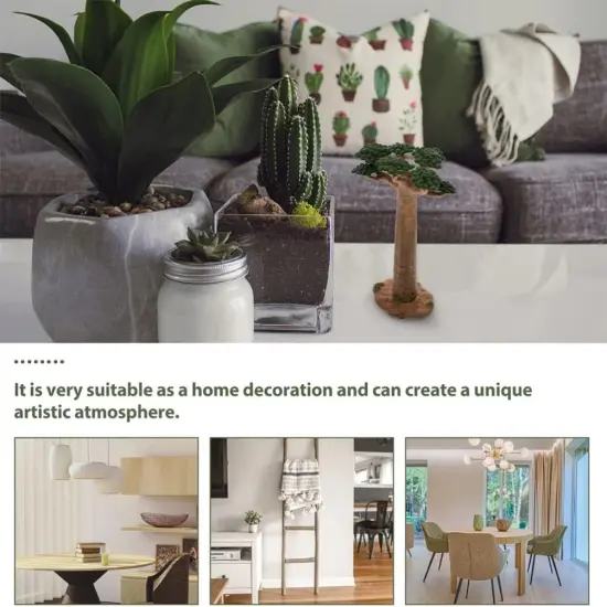 2pcs Model Tree Mini Baobab Tree Train Scenery Architecture Trees Fake Trees Miniature Artificial Tree Fake Plants {3}