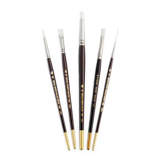 RSET-RF1 | White Taklon&trade; 5pc Fabric Painting Brush Set {2}