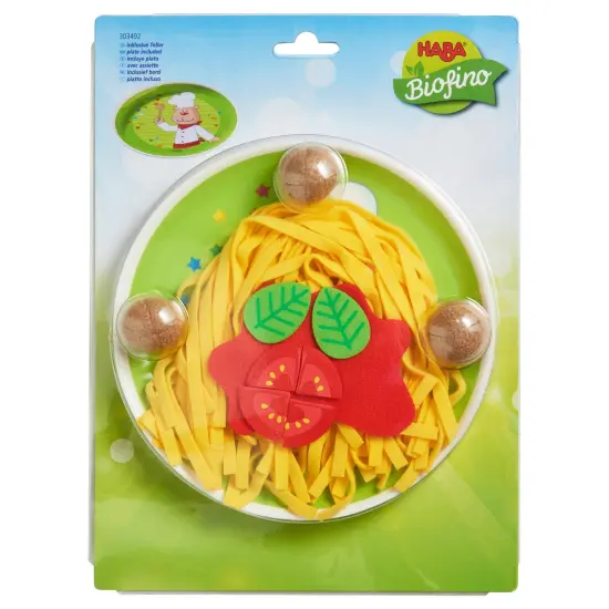 HABA Soft Spaghetti & Meatballs with Plate Play Food Set - Pretend Play Kitchen Toy for Toddlers & Kids for Ages 3 and Up Multicolor {5}