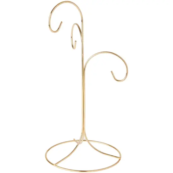 Bard's 3 Tiered Gold-toned Ornament Stand, Tree, 10.75" H x 5.125" W x 5.125" D {1}