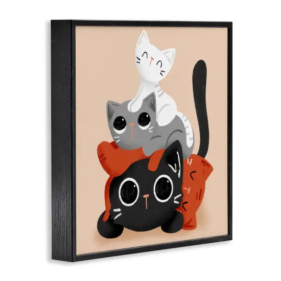 Stupell Industries Stacked Cats Pile Framed Giclee Design by Sarah Hickman {3}