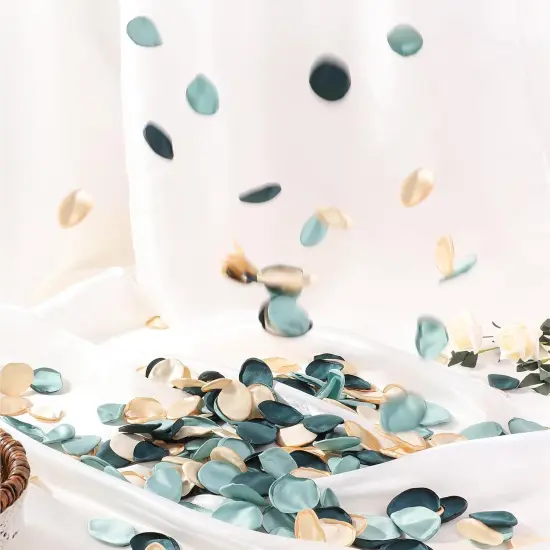 400 Pcs Silk Rose Petals Artificial Flower Petals for Wedding Flower Girl Basket Aisle Scatter Dinner Table Centerpieces Party Bridal Shower Romantic Night Decoration (Green) {3}