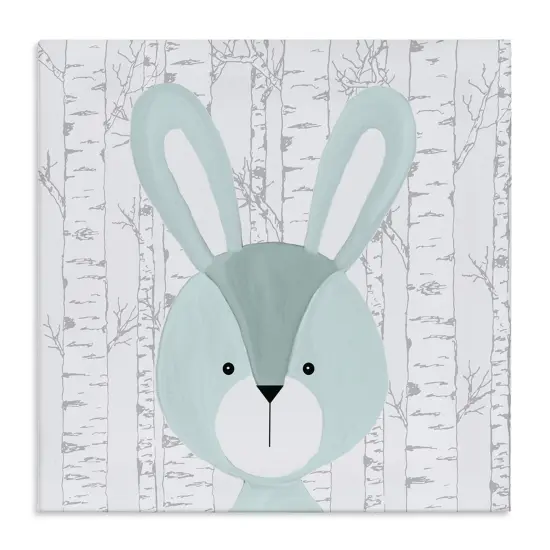Stupell Industries Charming Bunny on Birch Canvas Design by Kim Allen {1}