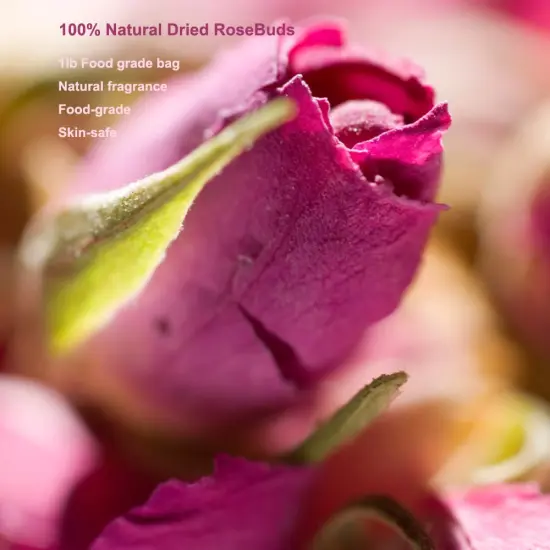 Dried Rose Petals and Rose Buds -1 Pound Food grade - Use in Tea, Baking, Making Water, essential oil, Wedding Confetti {3}