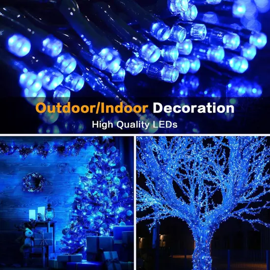 Blue Christmas Lights, 108Ft 300LED Halloween Lights Outdoor Waterproof, End-to-End Indoor Fairy Decorative Lights for Wedding, Party, Halloween Christmas Decor {4}