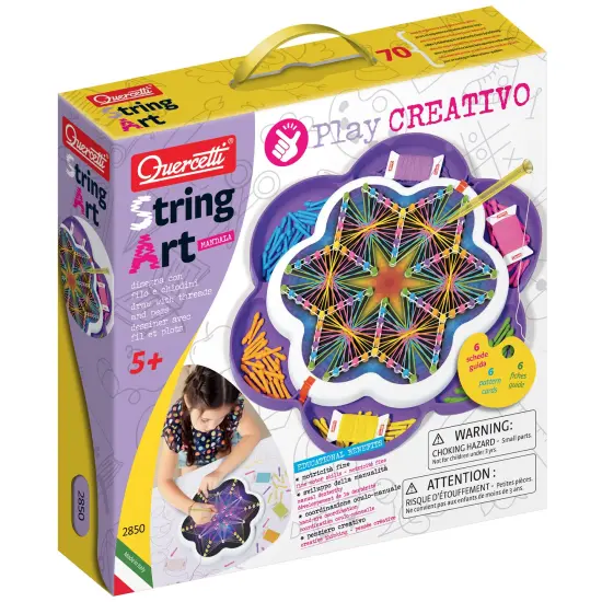 Quercetti: Play Creativo - String Art Mandala - Interactive Craft Set, Draw Designs w/ Threads & Pegs, Creative Skill Learning Art Activity, Kids 5+ {1}