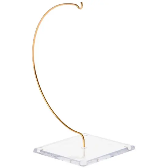 Plymor Wire Ornament Hanger Display with 3.25" Clear Acrylic Thin Square Base, 6" H {1}