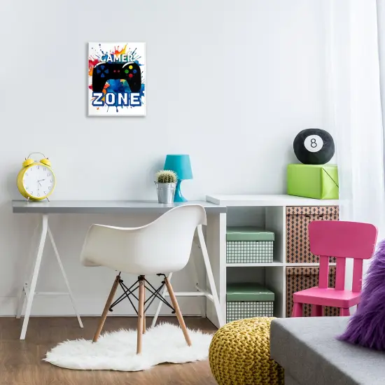 Stupell Industries Vivid Modern Gamer Zone Wall Plaque Design by Kim Allen {2}