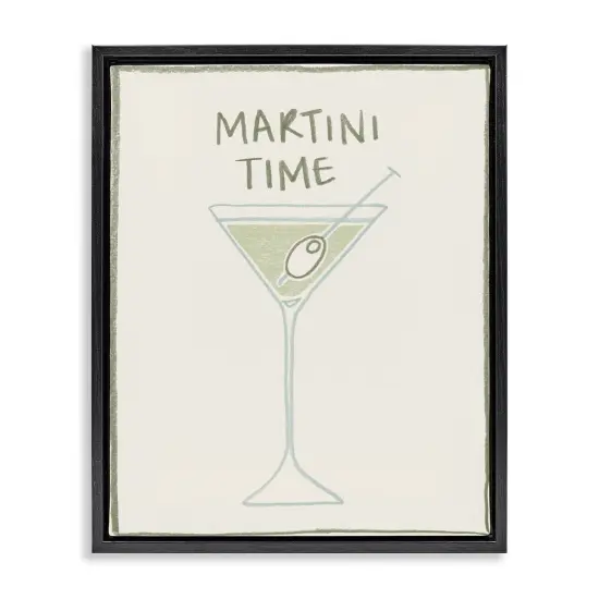 Stupell Industries Minimal Martini Time Floating Frame Design by Grace Popp {1}
