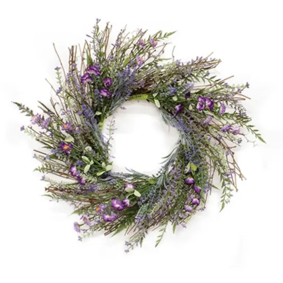 Lilac Lavender Wreath for Door and Wall Spring Floral Decoration {1}
