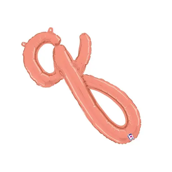 Betallic&reg; 24 inch Script Letter Q Rose Gold Air Fill Only Balloon {6}
