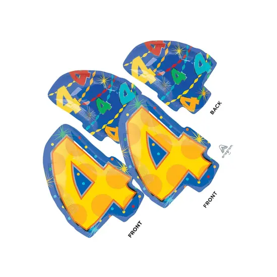 Number 4 Confetti Dots 20 Inch Foil Mylar Balloon {3}