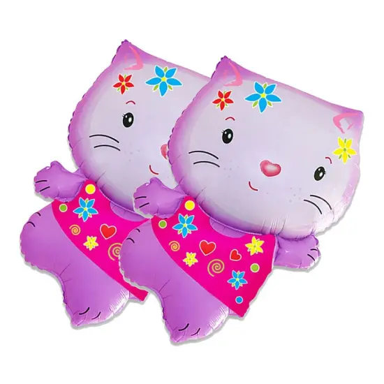 Little Cat Flowers Foil Balloon Large Shape 31" {2}