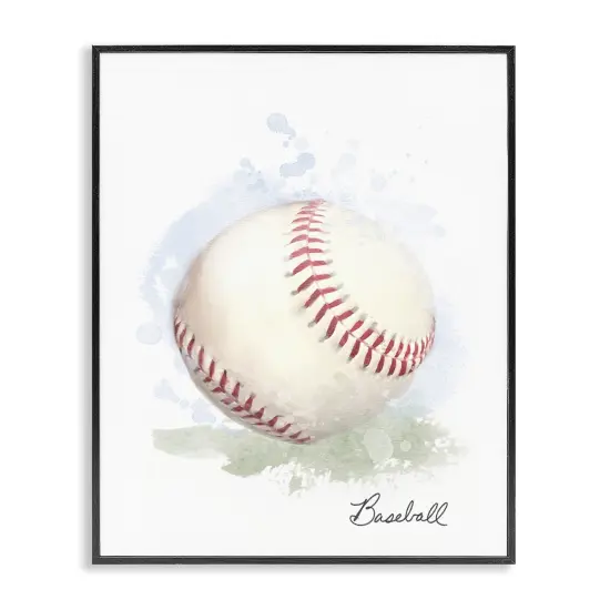 Stupell Industries Soft Pastel Baseball Framed Giclee Design by Matthew Piotrowicz {1}