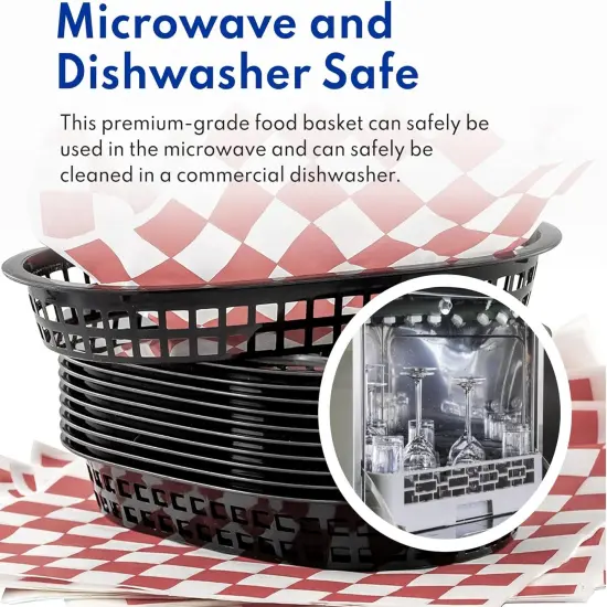 Fast Food Baskets, 9 1/4-Inch x 6-Inch Oval, Set of 36, Red {3}