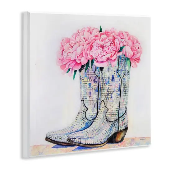 Stupell Industries Floral Shimmering Cowgirl Boot Wall Plaque Design by Amanda Greenwood {3}