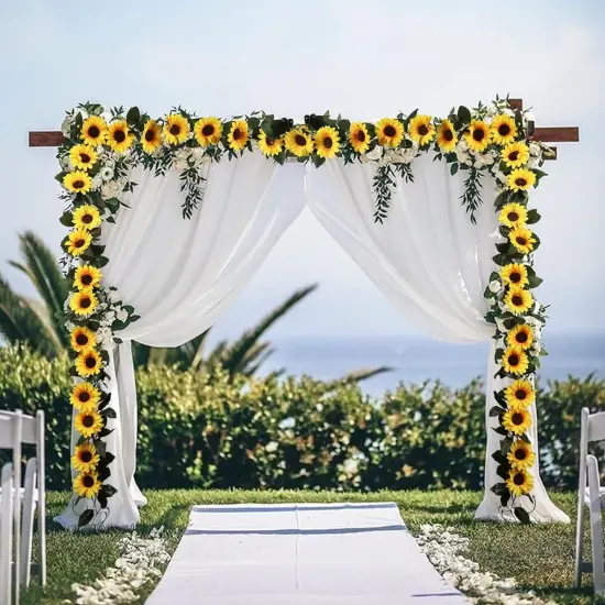 4 Pack Artificial Sunflower Garland Decor Sunflower Vine Hanging Flowers Garland Home Wedding Party Decoration {4}