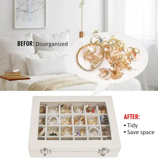 Jewelry Box 24 Grid Jewelry Storage Ring Display {5}