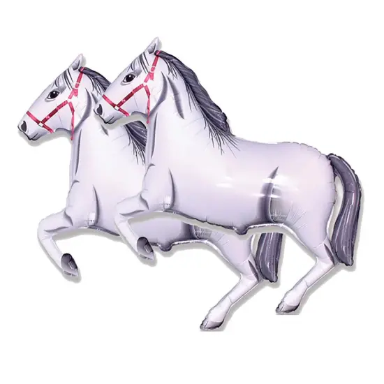 42" White Horse Foil Balloon Horse Party Decoration {2}