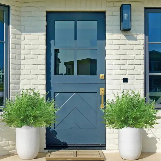 Artificial Boston Ferns Bush Plants Large, Set of 3 Large Artificial Ferns for Outdoors, 33" Faux Ferns for Home Decor Office Living Room Garden Porch {2}