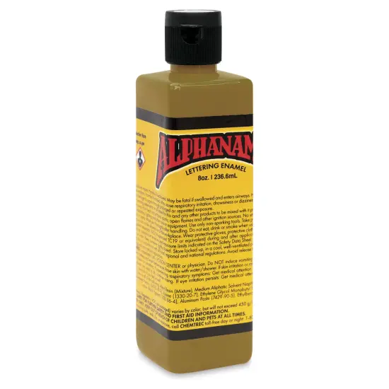 Alpha6 Alphanamel Lettering Enamel - Imitation Gold, 236.6 ml, Bottle {1}