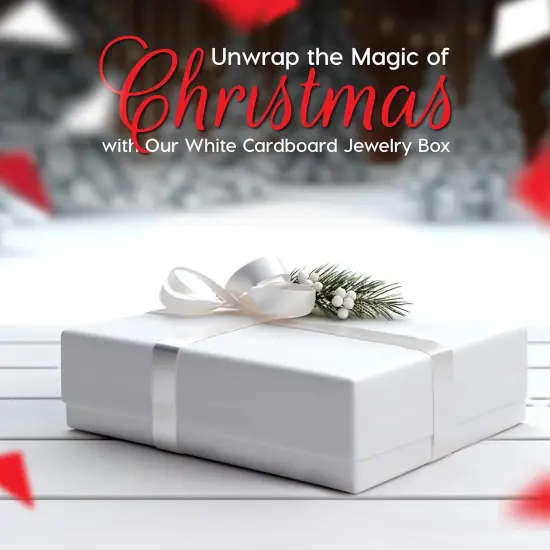 6-Pack Cotton Fill Cardboard Paper Jewelry Gift Box Case (White) {3}