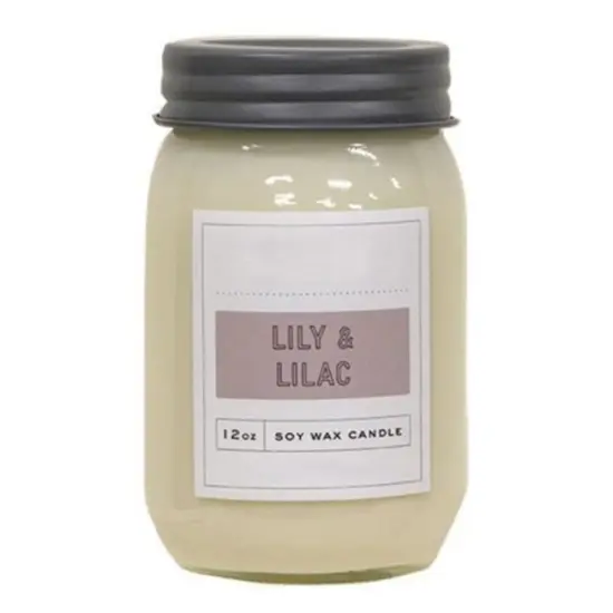 Lily & Lilac 12oz Soy Wax Candle Sweet Floral Aroma with Single Wick {1}