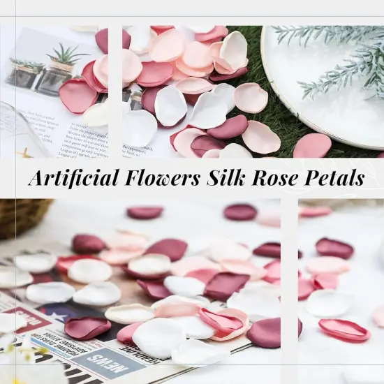 300pcs Artificial Flowers Silk Fake Pink Rose Petals Flower Girl Scatter Pedals for Aisle Centerpieces Table Confetti Party {5}