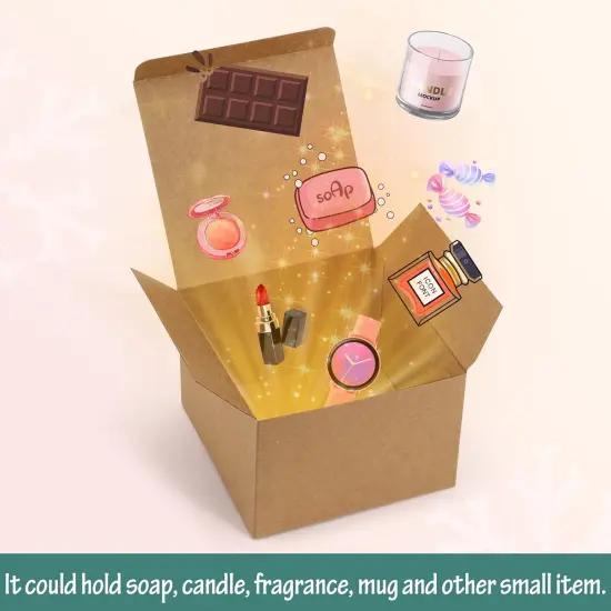 Brown Gift Boxes, 20 PCS Gift Boxes with Lids for Presents, Small Bridesmaid Box for Gifts, Wedding, Crafting, Recyclable, Easy Assemble Cardboard Boxes {3}