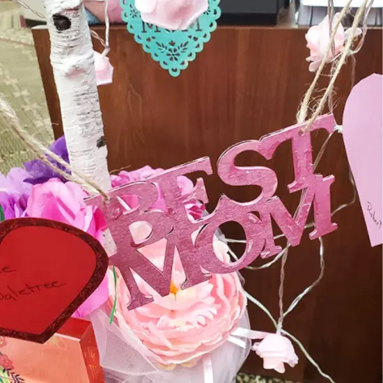 40Pcs Best MOM Unfinished Wood Crafts {5}