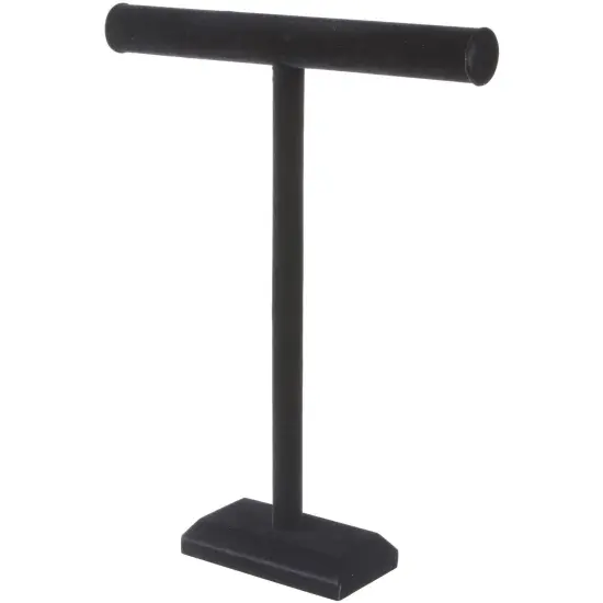 Plymor Black Velvet T-Bar Necklace Display Stand, 14" W x 18" H {1}