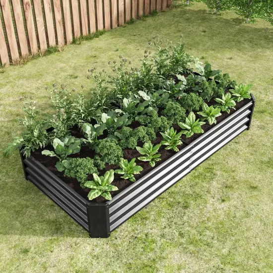 Raised Garden Bed Outdoor 6x3x1ft Metal Planter {2}