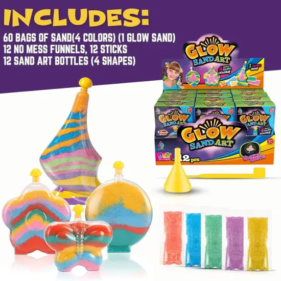 Create Your Own Magic Sand Art Glitter Activity | Glow in the Dark Colored Custom Sand Kits for Kids {5}