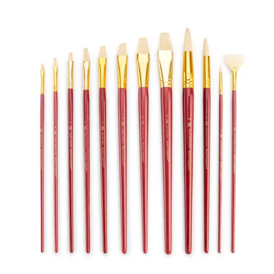 RSET-9320 | 12pc White Bristle Long Handle Variety Brush Set {2}