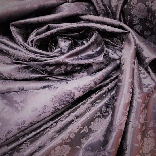 1 Yard Navy Jacquard satin fabric reversible for tablecloth overlays curtains 58/60 inches wide {2}