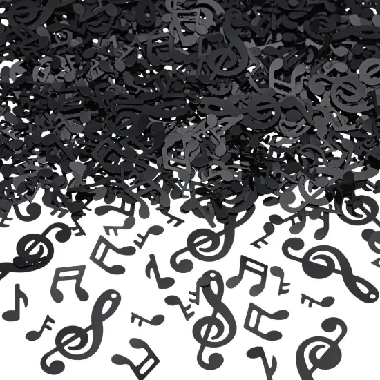 5000 Pcs Music Notes Confetti Mini Music Party Decorations Musical Table Confetti Black Silhouette Cutouts Stickers for Disco Party Recital Reception Birthday Baby Shower Decor {1}