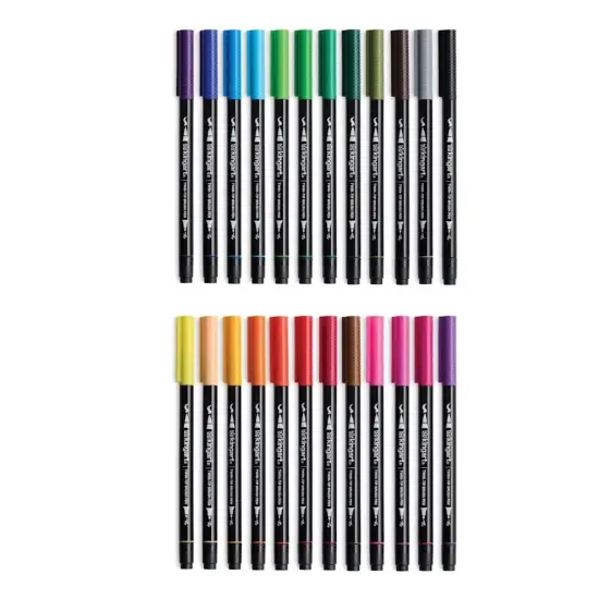 KINGART® PRO Twin-Tip™ 445 Series Brush Pen Art Markers, Set of 24 Unique & Vivid Colors {2}