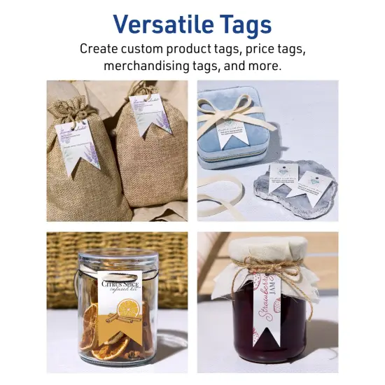 Avery Printable Banner Rectangle Flag Tags, Sure Feed Technology, 1" x 3", Glossy White Cardstock, Print-to-The-Edge, Laser/Inkjet Printable, 160 Total {4}