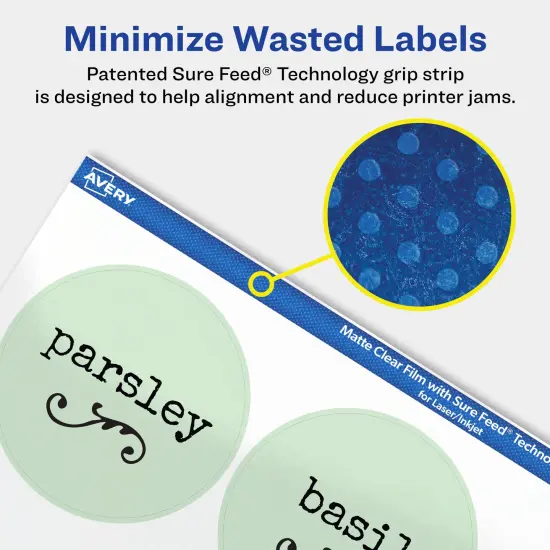 Avery Matte Clear Labels,2-1/2" diameter Round {4}