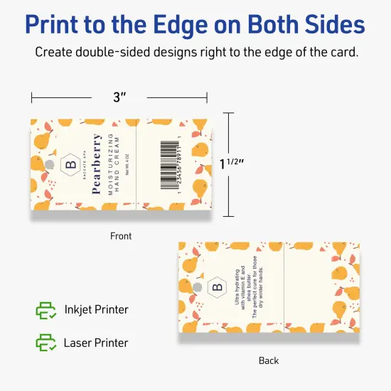 Avery Printable Perforated Rectangle Price Tags, Sure Feed Technology, 1-1/2" x 3", Matte Ivory Cardstock, Print-to-The-Edge, Laser/Inkjet Printable, 100 Total {6}