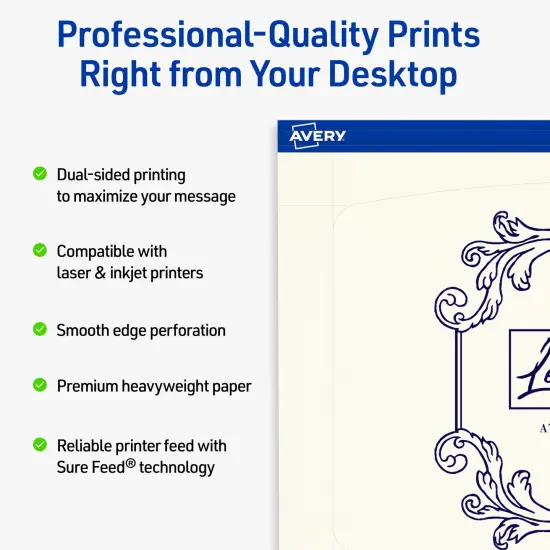 Avery Printable Arched Rectangle Flat Cards, Sure Feed Technology, 5" x 7", Matte Ivory Cardstock, Laser/Inkjet Printable, 20 Total, Great for Product Branding, Marketing, and More {2}