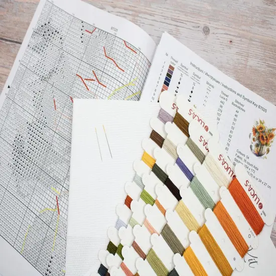 Vase with Sunflower B7025L Counted Cross-Stitch Kit {3}