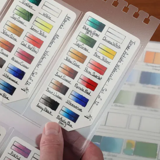 HG Art Concepts Painters Color Diary Swatch Card Protector Sleeves - Pack of 2, Size 12, 6 Card Pockets Per Sleeve, Clear Polypropylene, Fit Size 12 Swatches {5}