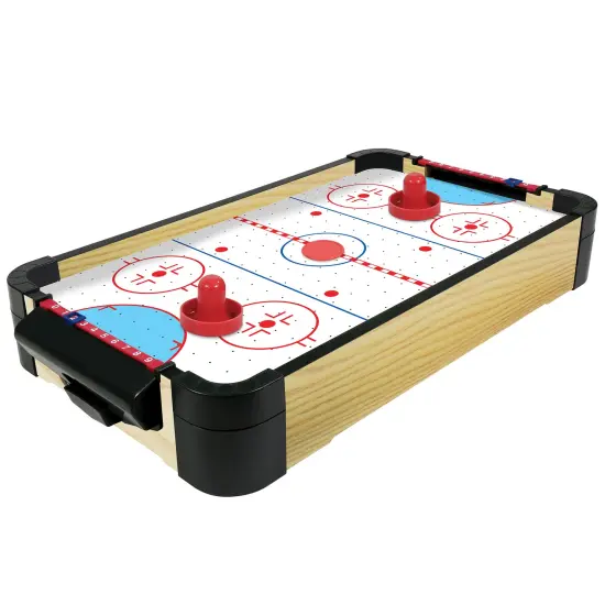 Ambassador Games: Tabletop Air Hockey - 20" - Compact Traditional Arcade-Themed Game, Air Cushion, Quality Wood, Mini Set, Adults & Kids 3+, 2 Players {6}