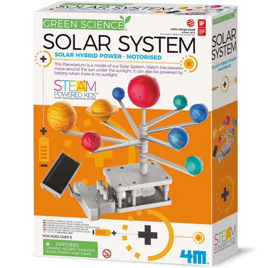 4M: Green Science: Solar System - DIY Motorized Rotating Planetarium Model, Solar & Battery Hybrid Power, STEM Building & Activity Set, Kids Ages 5+ {1}